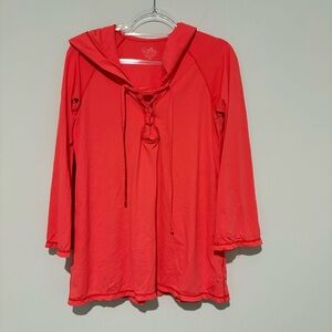 Uv skinz beach hoodie pullover coral pink orange size medium‎